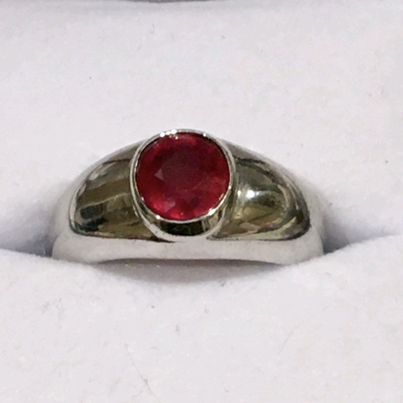 Natural Ruby Gold Gypsy Band Ring 18k 14k 10k - Picture 5 of 8